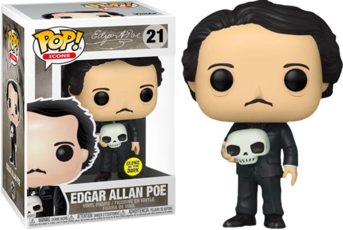 Funko Edgar Allan Poe with Skull Glow in the Dark Exclusive Pop! Vinyl FIgure