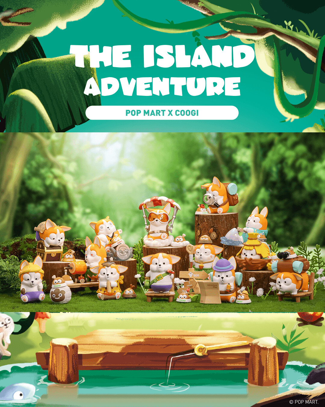 Pop Mart Coogi &amp; Foody The Island Adventure Series Blind Box of 12