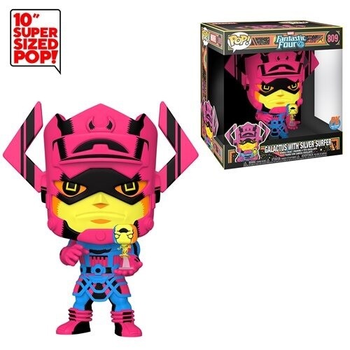 PRE-ORDER Marvel Galactus with Silver Surfer Black Light Version Jumbo 10-Inch Pop! Vinyl Figure – Previews Exclusive