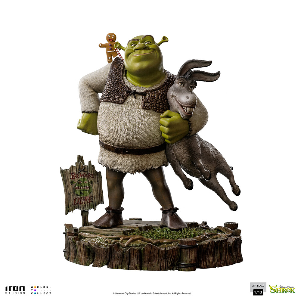 PRE-ORDER Iron Studios Shrek, Donkey and The Gingerbread Man Deluxe Art Scale 1/10