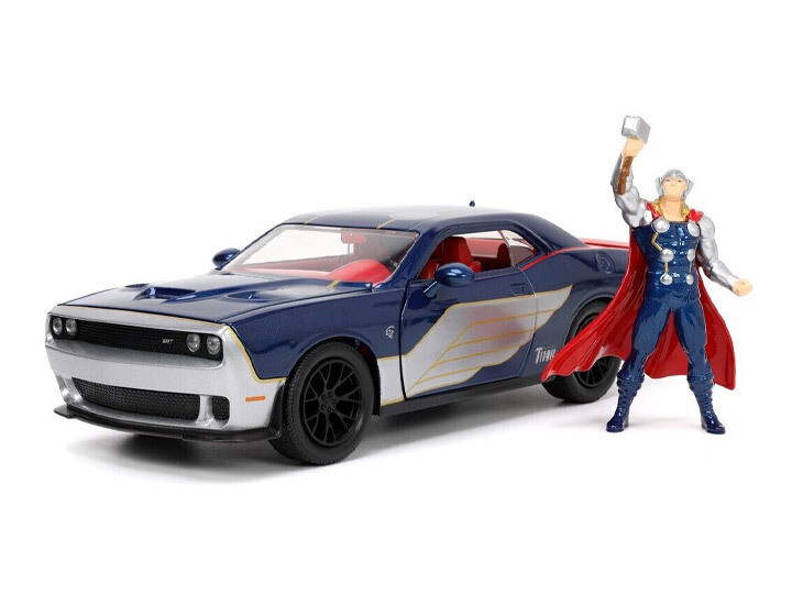 PRE-ORDER Jada Marvel Comics Hollywood Rides Die-Cast Thor & 1/24 Scale 2015 Dodge Challenger