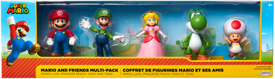 PRE-ORDER Jakks Pacific Super Mario 5 Pack Mario and Friends