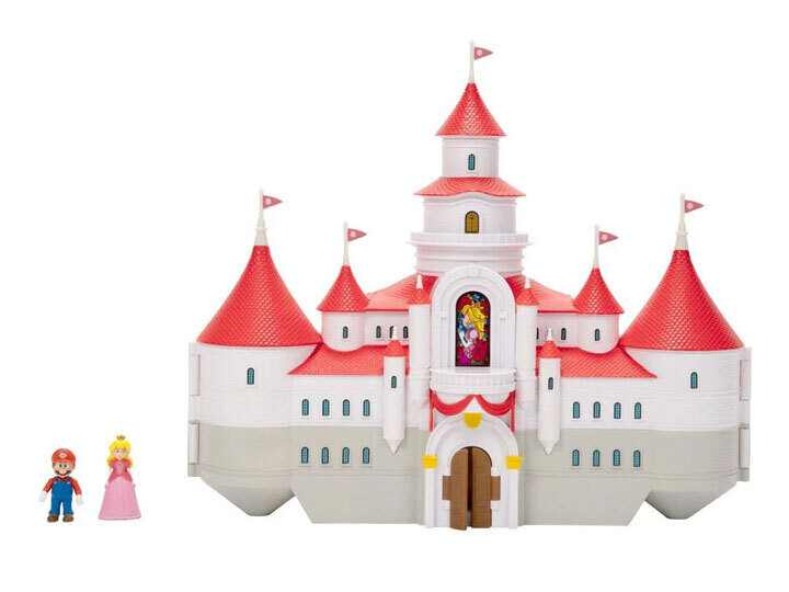 PRE-ORDER Jakks Pacific The Super Mario Bros. Movie Mini World Mushroom Kingdom (Peach&#39;s Castle) Castle Deluxe Playset