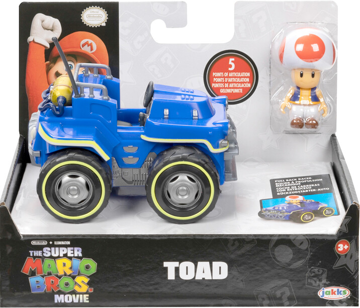 PRE-ORDER Jakks Pacific The Super Mario Bros. Movie - Toad with Kart 2.5" Figure