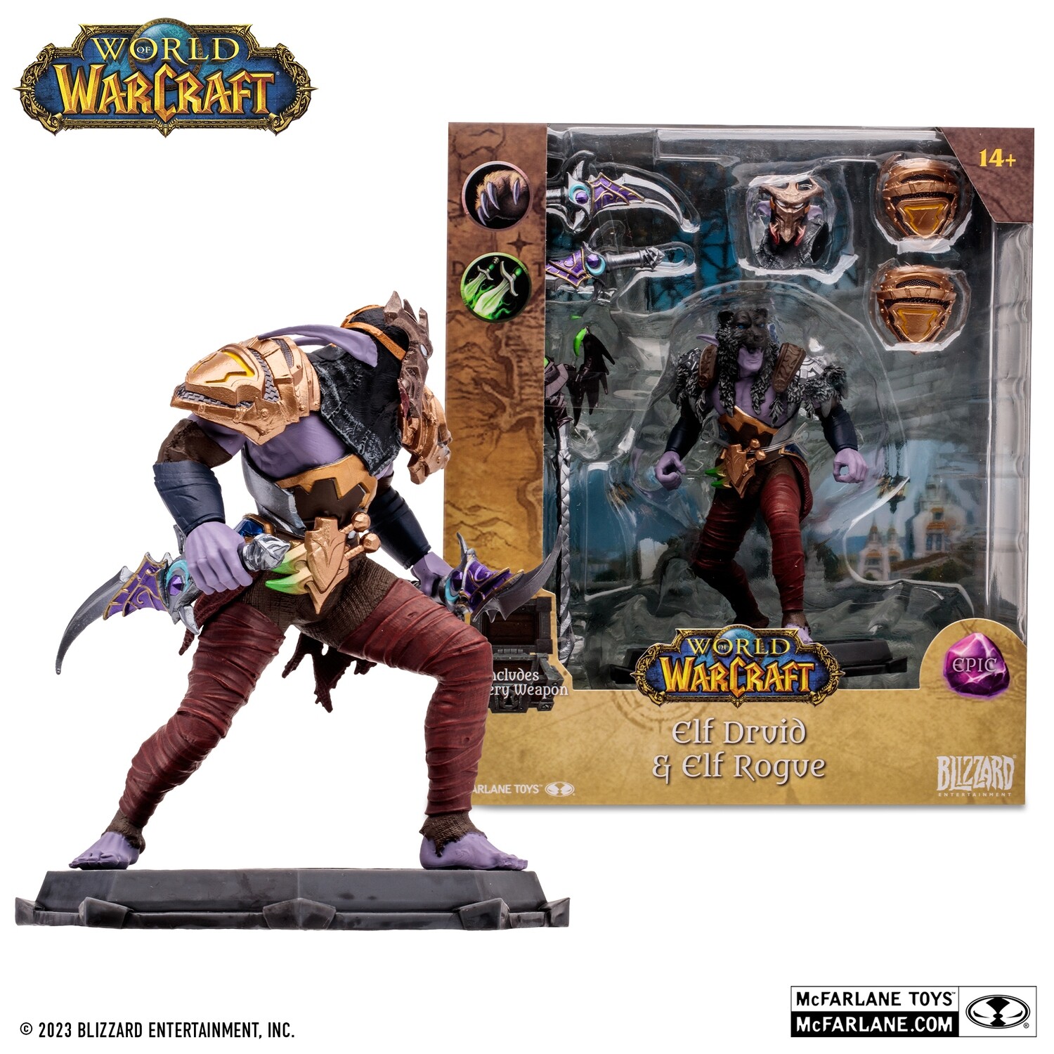 PRE-ORDER Mcfarlane World of Warcraft Wave 1 - Night Elf Druid/Rogue Epic 6&quot; Action Figure