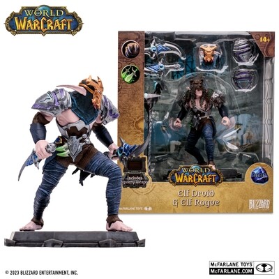 PRE-ORDER Mcfarlane World of Warcraft Wave 1 - Night Elf Druid/Rogue Rare 6" Action Figure