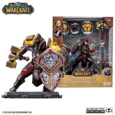 PRE-ORDER Mcfarlane World of Warcraft Wave 1 - Human Paladin / Warrior Rare 6" Action Figure