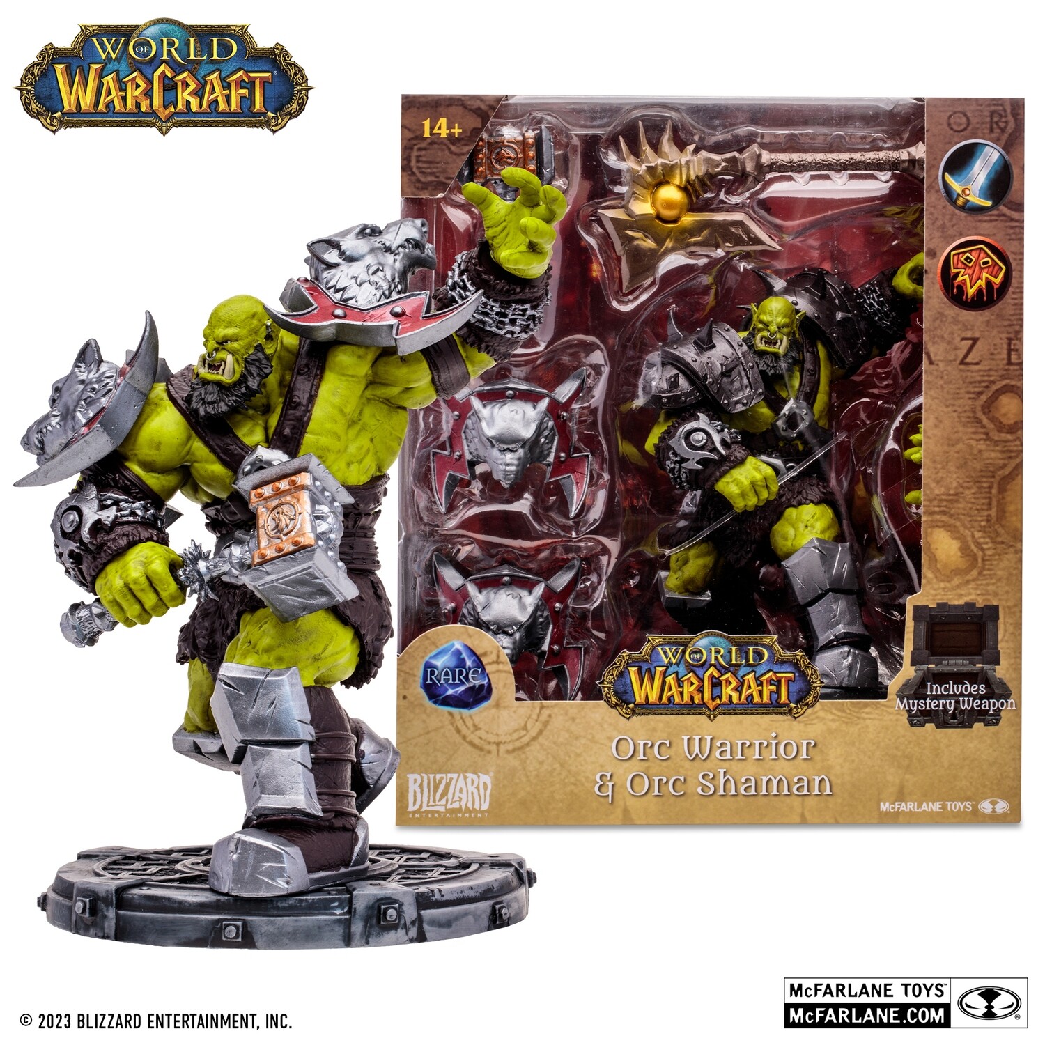 PRE-ORDER Mcfarlane World of Warcraft Wave 1 - Orc Shaman/Warrior Rare 6&quot; Action Figure