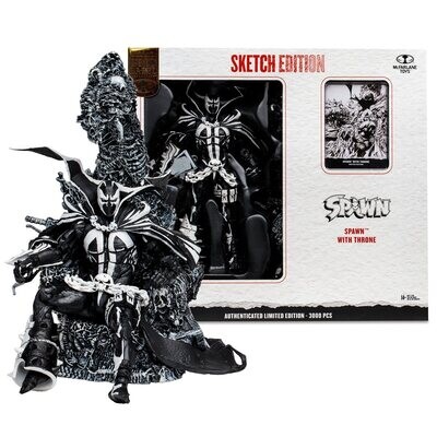 Mcfarlane Spawn with Throne Sketch Edition Gold Label 7-Inch Scale Action Figure - Entertainment Earth Exclusive