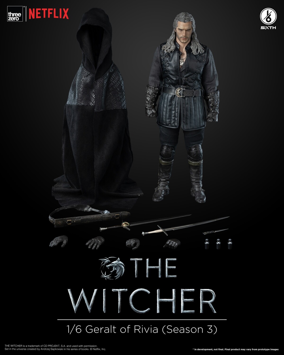 PRE-ORDER ThreeZero The Witcher - 1/6 Geralt of Rivia (Season 3)