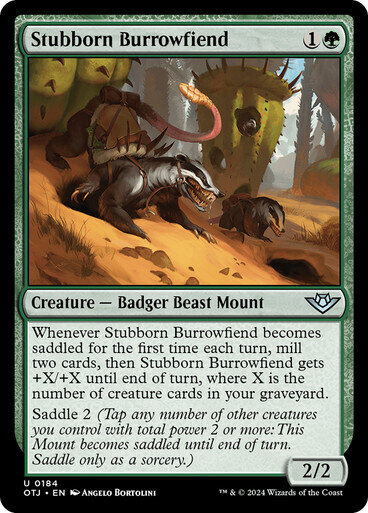 Magic the Gathering Stubborn Burrowfiend Outlaws of Thunder Junction