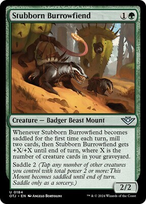 Magic the Gathering Stubborn Burrowfiend Outlaws of Thunder Junction