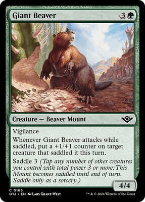 Magic the Gathering Giant Beaver Outlaws of Thunder Junction