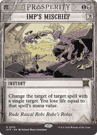 Magic the Gathering Imp&#39;s Mischief Outlaws of Thunder Junction Breaking News
