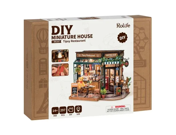 PRE-ORDER Robotime DIY Miniature House Tipsy Restaurant