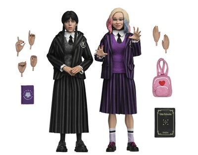 PRE-ORDER NECA Wednesday - Wednesday Addams (Nevermore Uniform) and Enid 2 Pack 8&quot; Clothed Action Figure