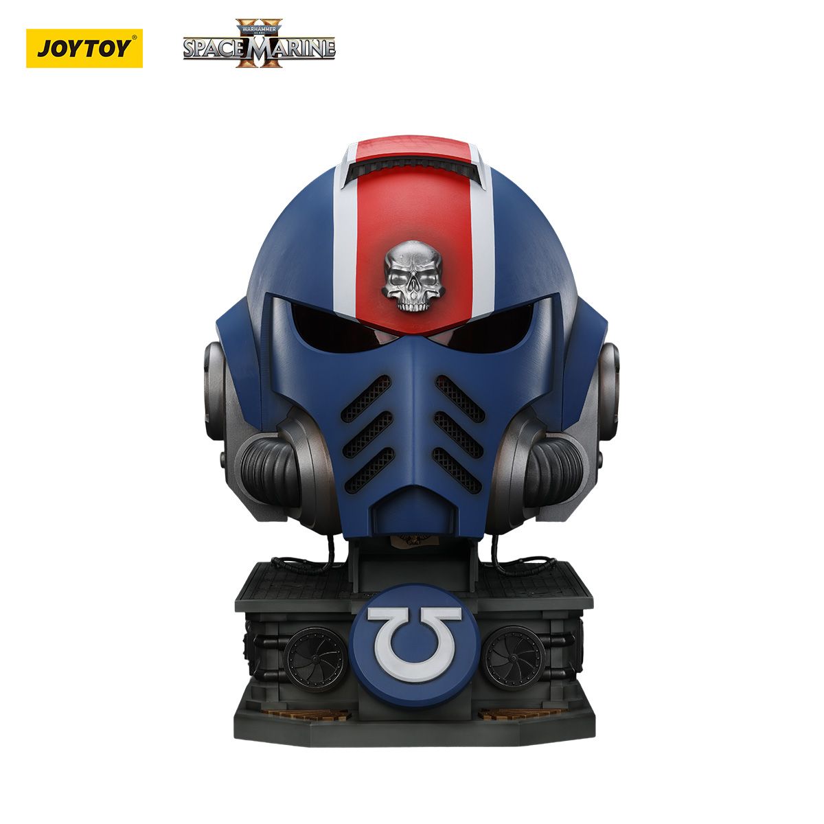 PRE-ORDER Joy Toy Warhammer 40k Ultramarines Lieutenant Titus&#39; MKX Helmet &amp; Display Stand