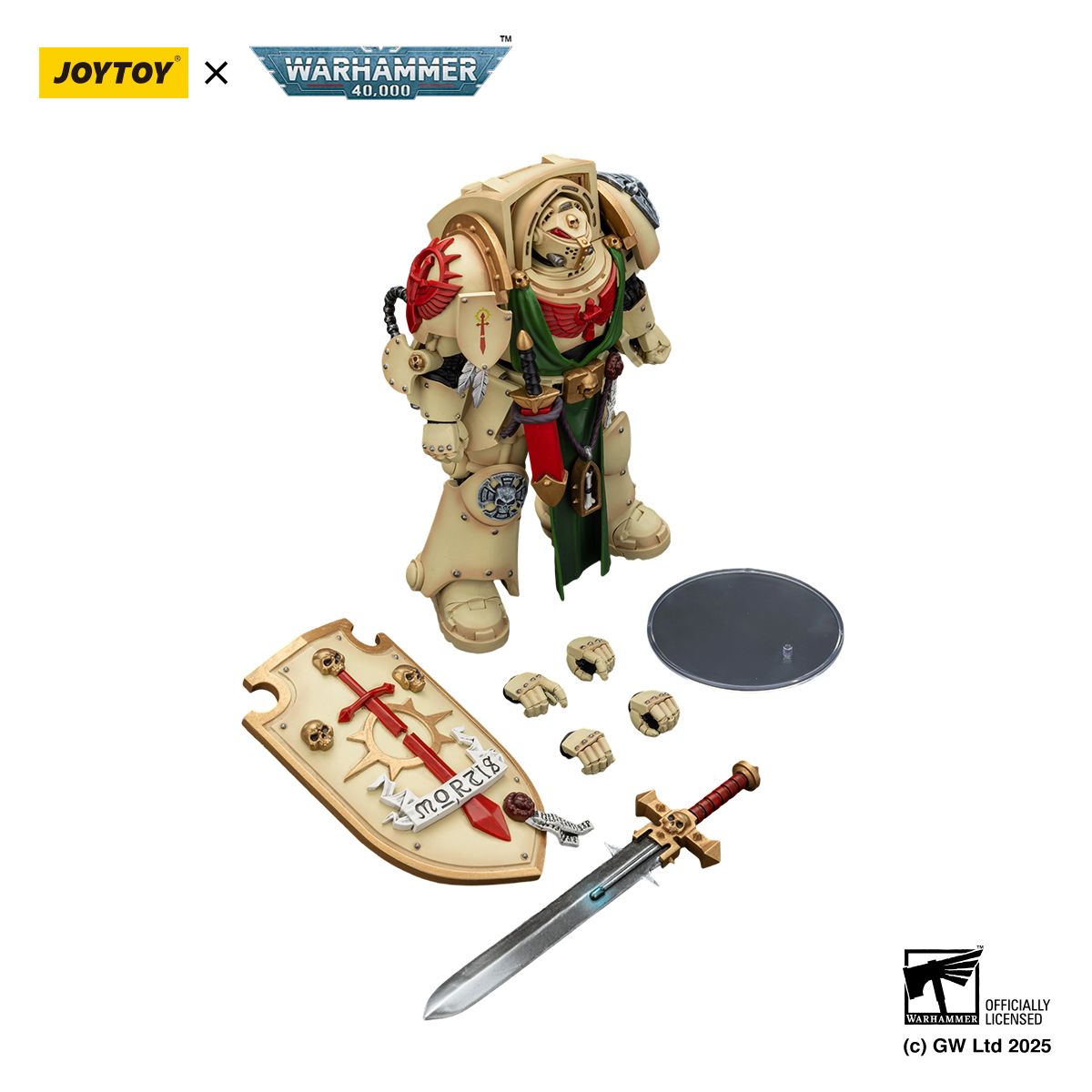PRE-ORDER Joy Toy Warhammer 40k Dark Angels Deathwing Knight 3 with Power Sword and Storm Shield