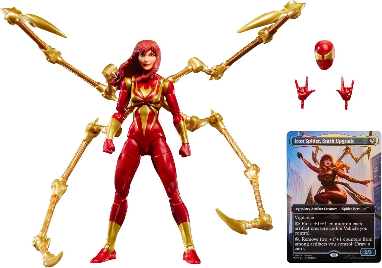 Hasbro Spider-Man Marvel Legends Series Magic the Gathering Mary Jane Watson Iron Spider 6&quot; Action Figure with Foil Collectible Magic the Gathering Card
