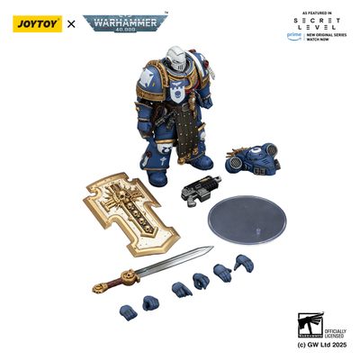 PRE-ORDER Joy Toy Warhammer 40k Ultramarines Torvald with Power Sword, Stormshield and Bolt Pistol