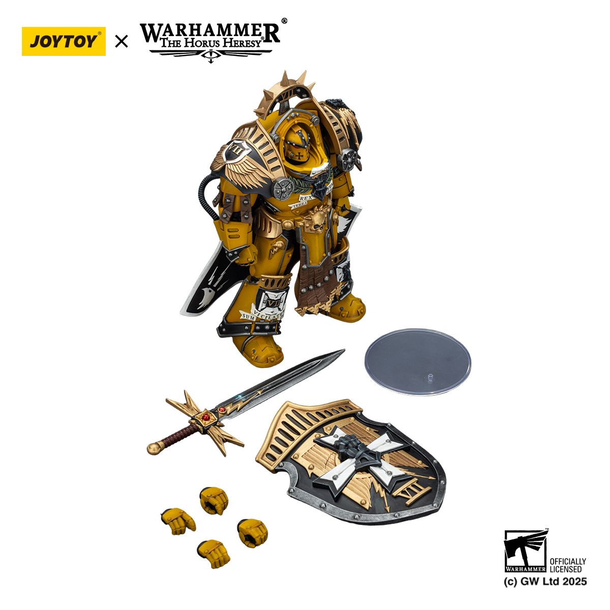 PRE-ORDER Joy Toy Warhammer 40k Imperial Fists Legion Praetor in Tartaros Terminator Armour with Power Sword and Vigil Storm Shield
