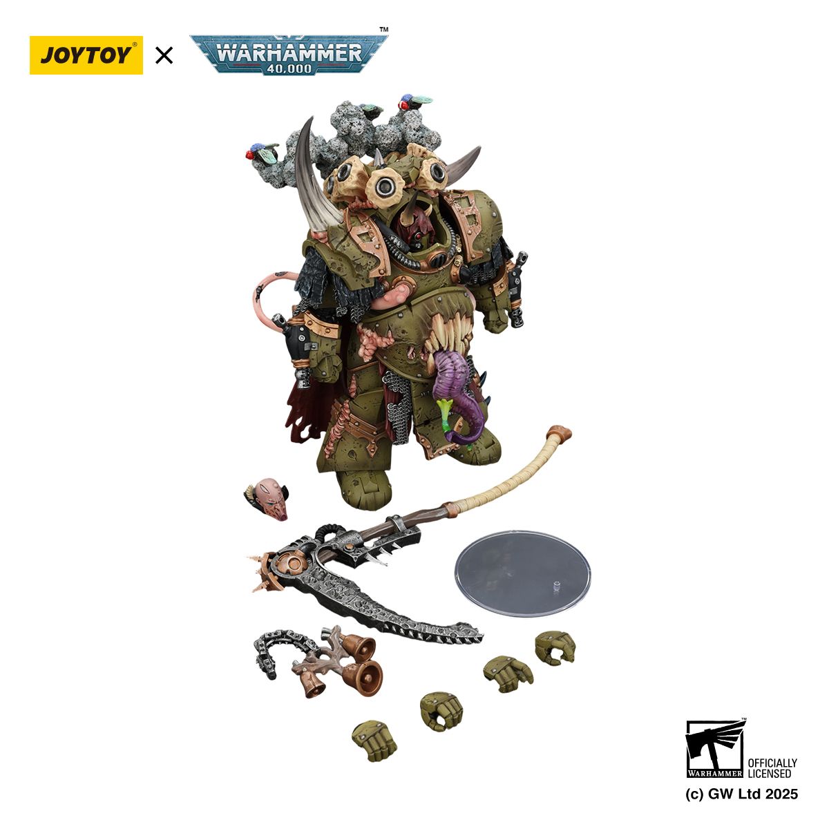 PRE-ORDER Joy Toy Warhammer 40k Death Guard Deathshroud Terminator Champion with Manreaper and Plaguespurter Gauntlets