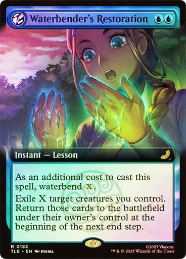 Magic the Gathering Waterbender's Restoration Extended Art Foil Avatar The Last Airbender Eternal