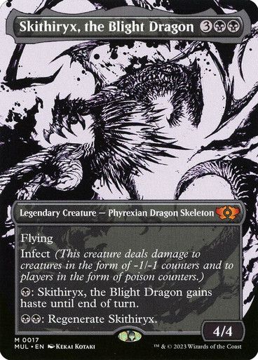 Magic the Gathering Skirthiryx, the Blight Dragon March of the Machine Multiverse Legends