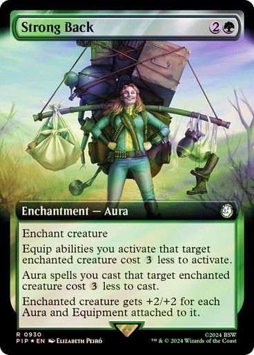 Magic the Gathering Strong Back Extended Art Surge Foil Fallout Commander