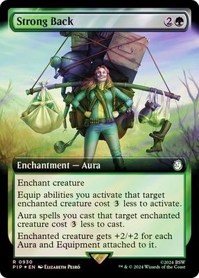 Magic the Gathering Strong Back Extended Art Surge Foil Fallout Commander