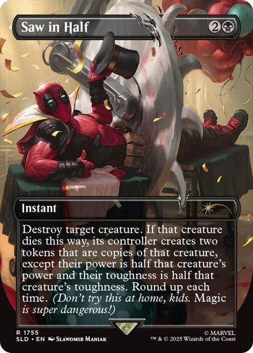Magic the Gathering Saw in Half Deadpool Secret Lair