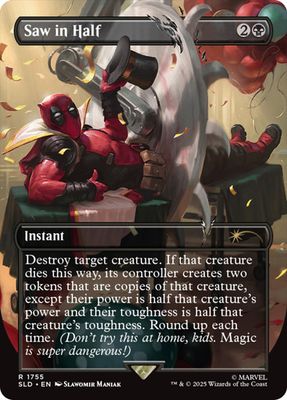 Magic the Gathering Saw in Half Deadpool Secret Lair