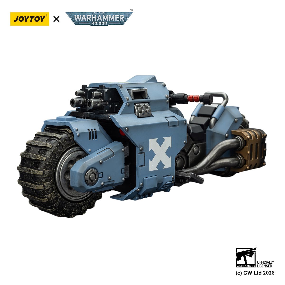 PRE-ORDER Joy Toy Warhammer 40k Space Wolves Raider-Pattern Combat Bike with Twin-Linked Bolt Rifles