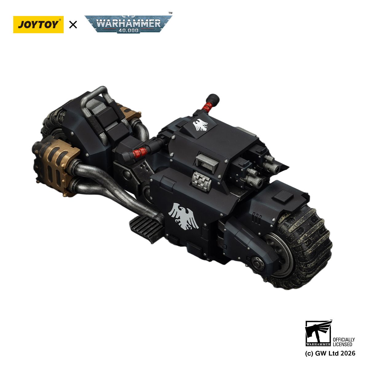 PRE-ORDER Joy Toy Warhammer 40k Raven Guard Raider-Pattern Combat Bike with Twin-Linked Bolt Rifles