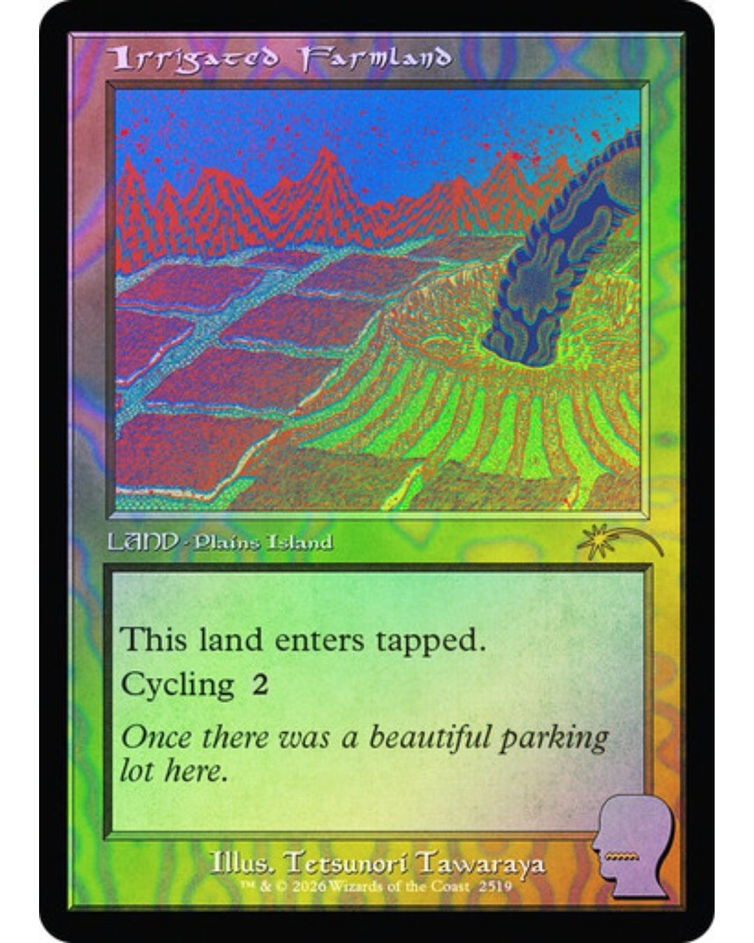 Magic the Gathering Irrigated Farmland Foil Secret Lair Braindead
