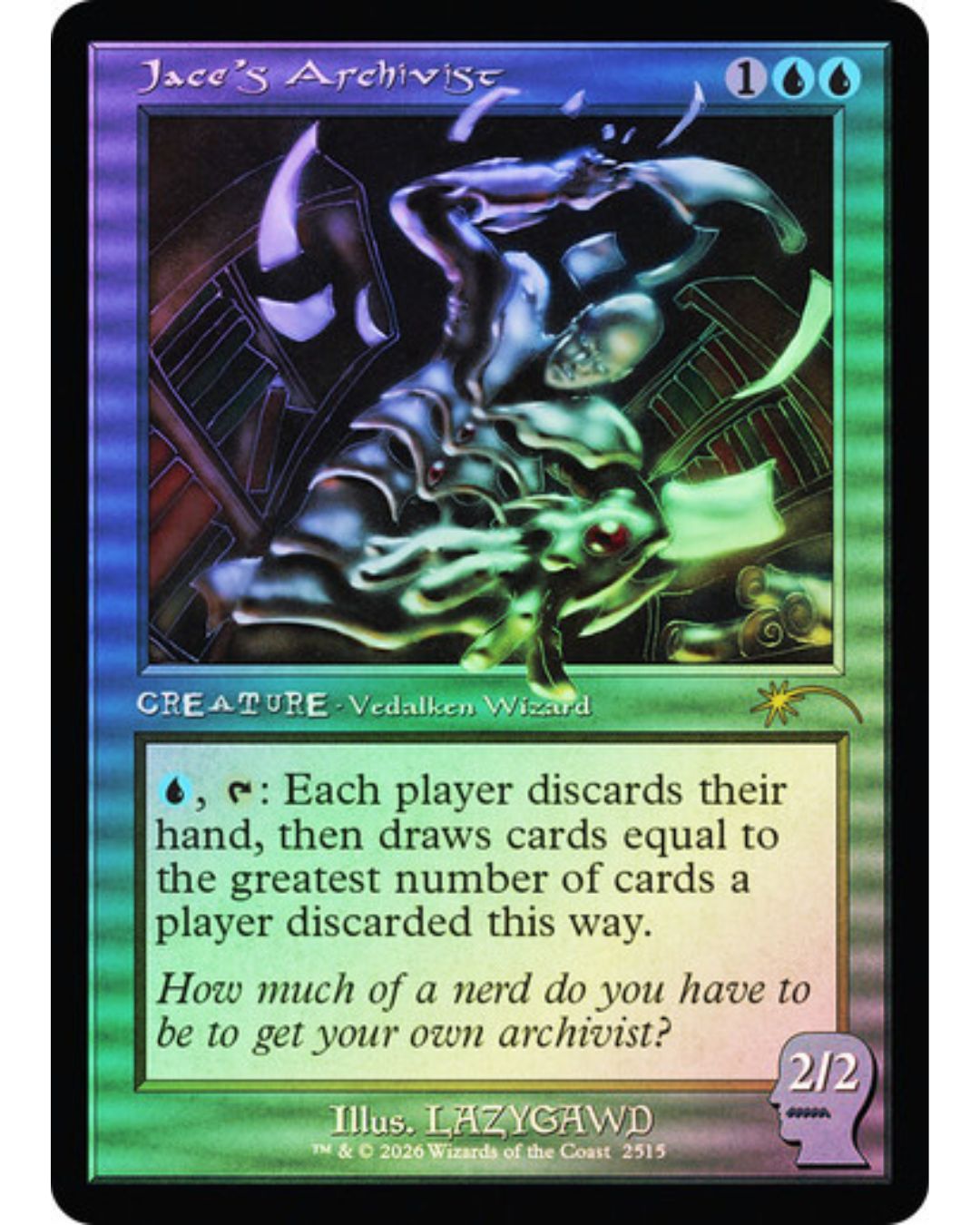 Magic the Gathering Jace's Archivist Foil Secret Lair Braindead