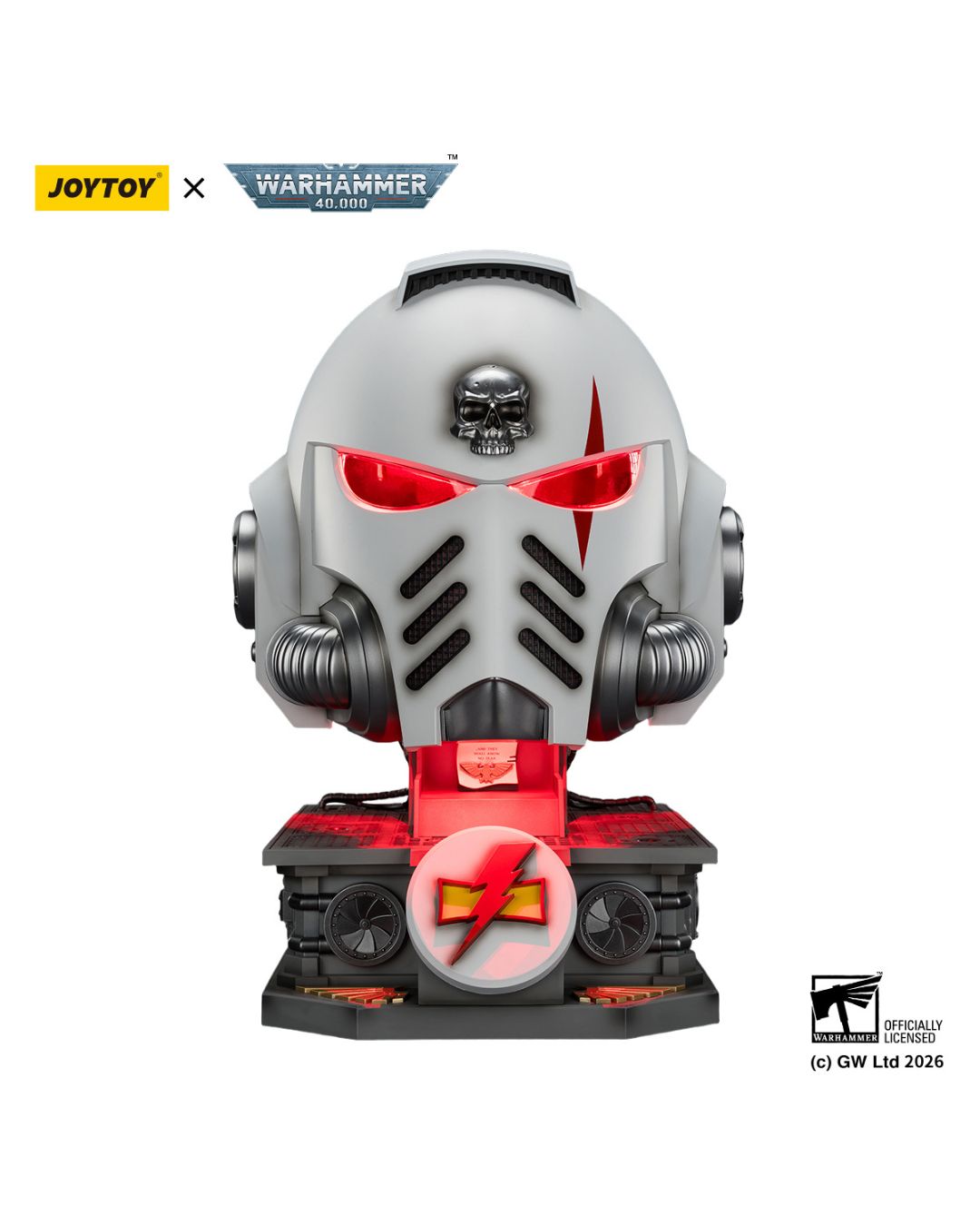 PRE-ORDER Joy Toy Warhammer 40k White Scars MkX Helmet and Display Stand
