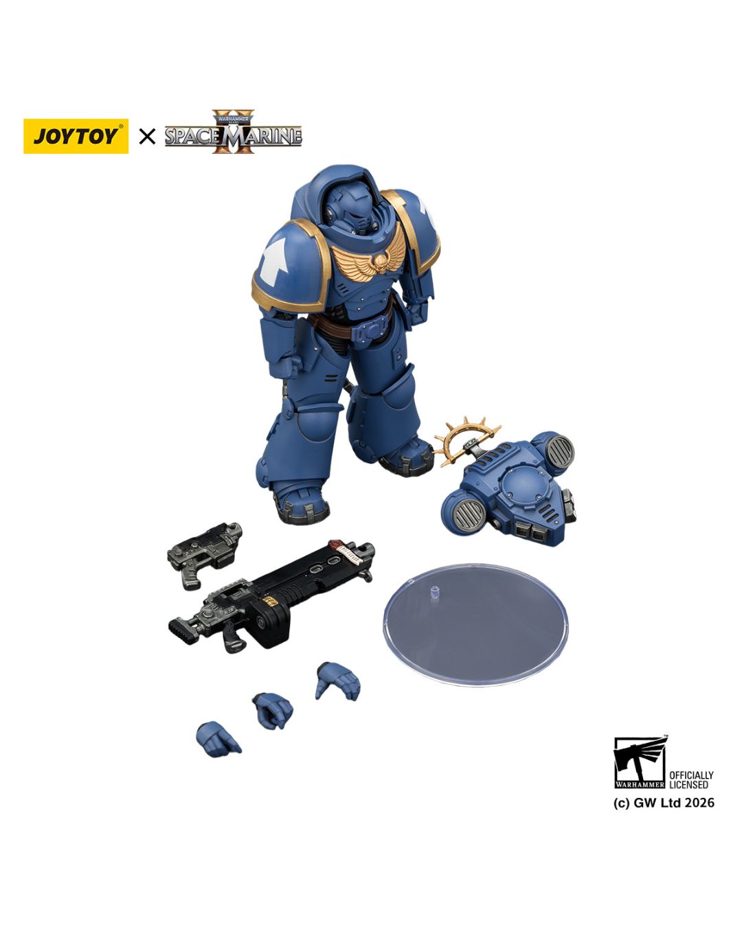 PRE-ORDER Joy Toy Warhammer 40k Game Edition Ultramarines Heavy Intercessor with Heavy Bolt Rifle and Bolt Pistol