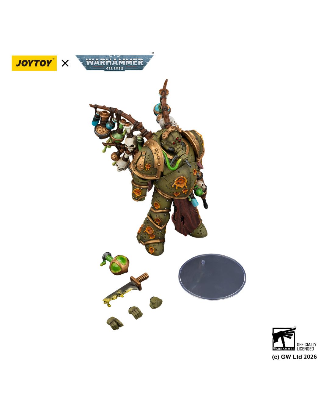 PRE-ORDER Joy Toy Warhammer 40k Death Guard Biologus Putrifier with Injector Pistol and Hyper Blight Grenades