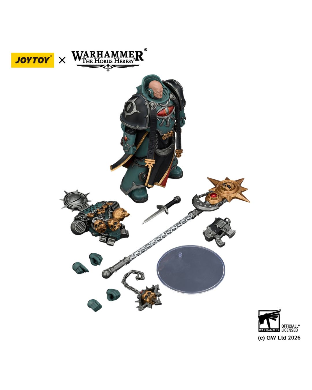 PRE-ORDER Joy Toy Warhammer 40k Sons of Horus Dark Emissary Consul with Staff of Dark Authority