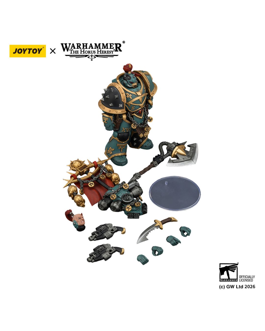 PRE-ORDER Joy Toy Warhammer 40k Sons of Horus Vheren Ashurhaddon Master of the True Sons, with the Axe Serpentis