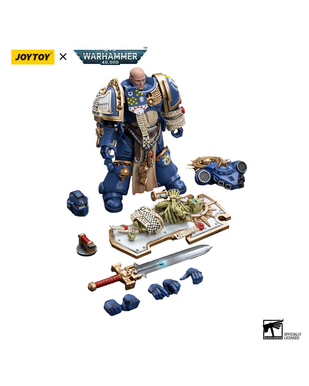 PRE-ORDER Joy Toy Warhammer 40k Ultramarines Primaris Captain with Relic Shield and Power Sword