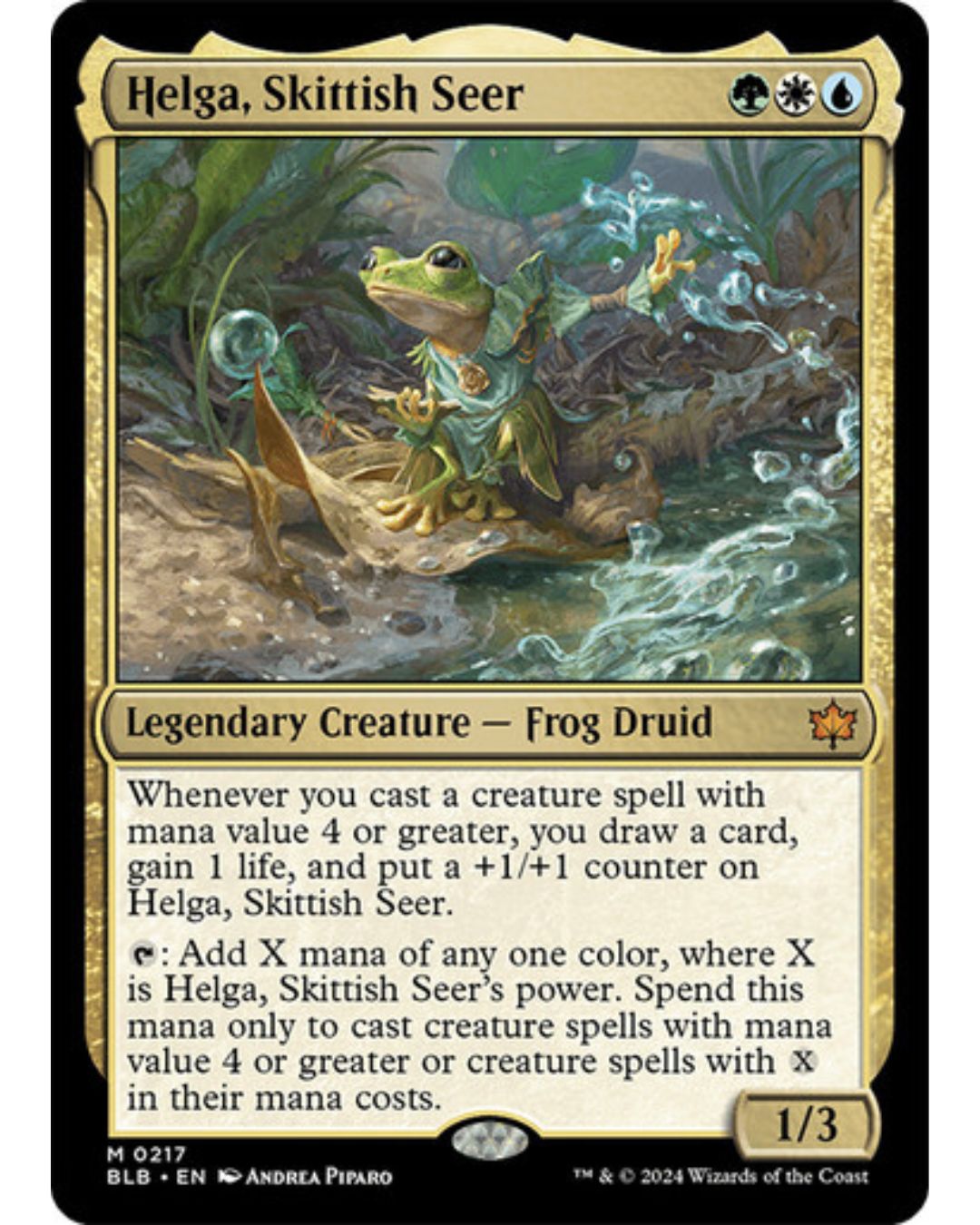 Magic the Gathering Helga, Skittish Seer Bloomburrow