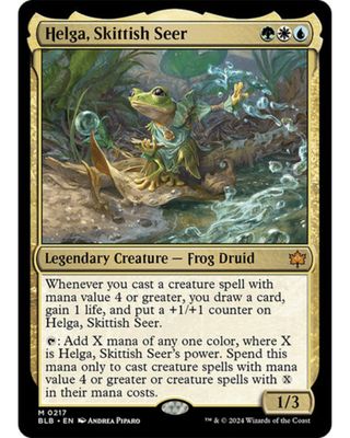 Magic the Gathering Helga, Skittish Seer Bloomburrow