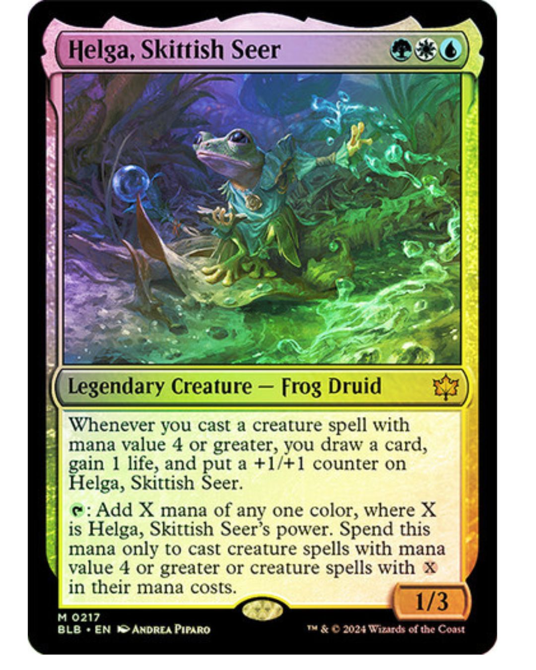 Magic the Gathering Helga, Skittish Seer Foil Bloomburrow
