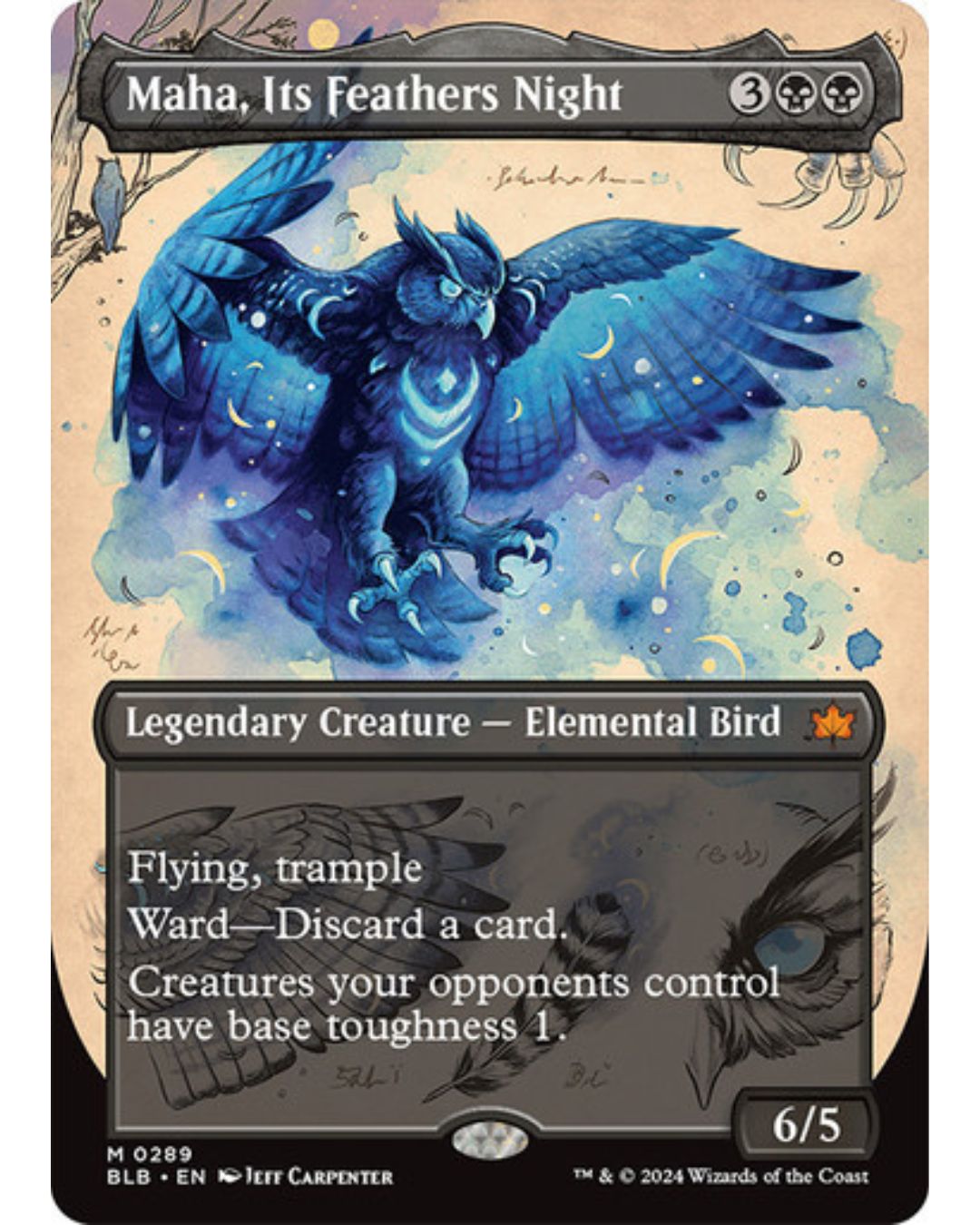 Magic the Gathering Maha, Its Feathers Night Borderless Bloomburrow