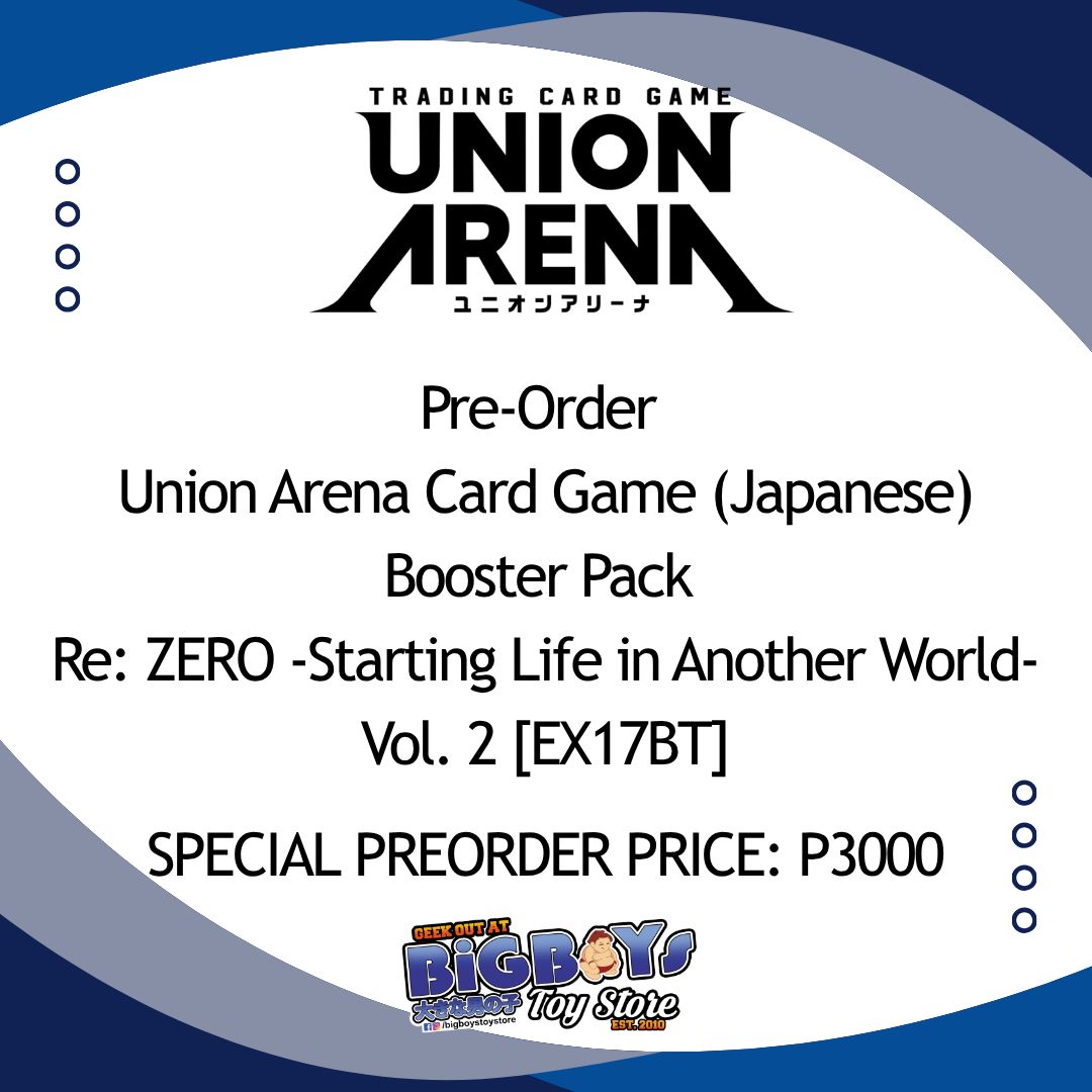 Pre-Order Union Arena Card Game (Japanese) Booster Pack Re: ZERO -Starting Life in Another World- Vol. 2 [EX17BT]