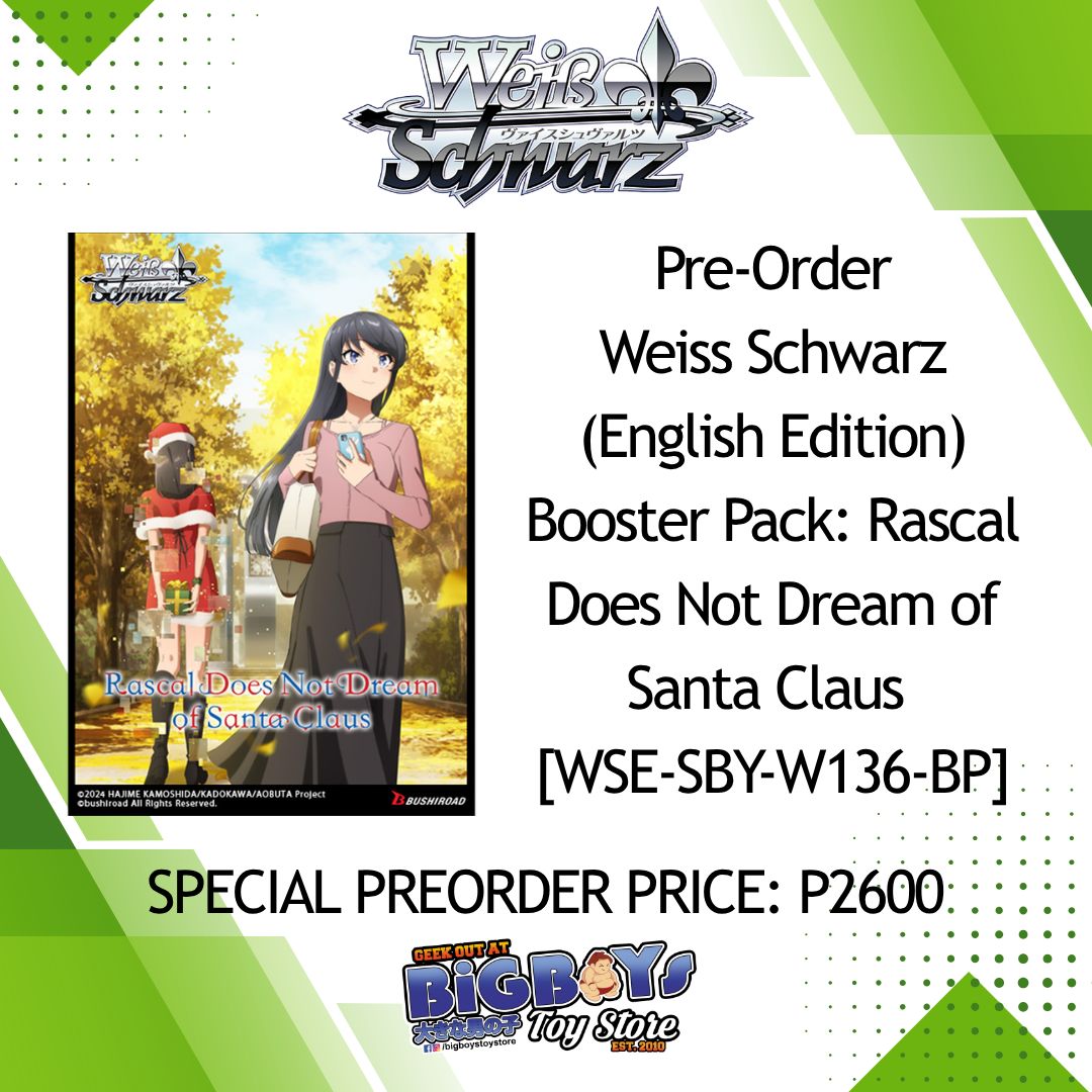 Pre-Order Weiss Schwarz (English Edition) Booster Pack: Rascal Does Not Dream of Santa Claus [WSE-SBY-W136-BP]