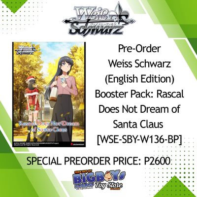 Pre-Order Weiss Schwarz (English Edition) Booster Pack: Rascal Does Not Dream of Santa Claus [WSE-SBY-W136-BP]