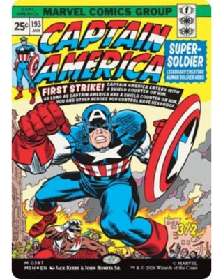 Magic the Gathering Captain America Super Soldier Comic Art Borderless Foil Marvel Super Heroes